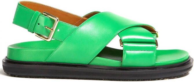 Marni Fussbett cross-strap slingback sandals Green