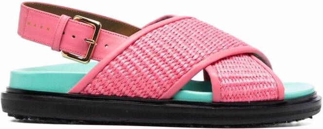 Marni Fussbett crossover-strap sandals Pink