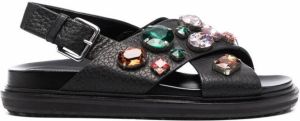Marni Fussbett crystal-embellished sandals Black