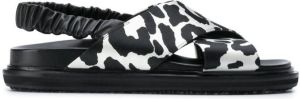 Marni Fussbett leopard-print sandals Black
