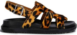 Marni Fussbett leopard sandals Brown