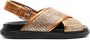 Marni Fussbett metallic raffia sandals Orange - Thumbnail 1
