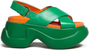 Marni Fussbett platform sandals Green