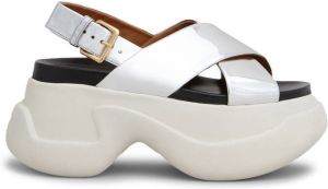 Marni Fussbett platform sandals Silver
