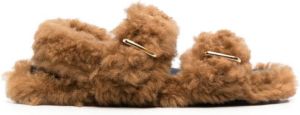 Marni Fussbett shearling sandals Brown