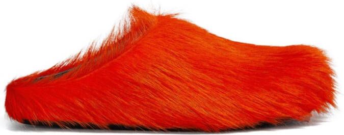 Marni Fussett Sabot calf-hair mules Orange