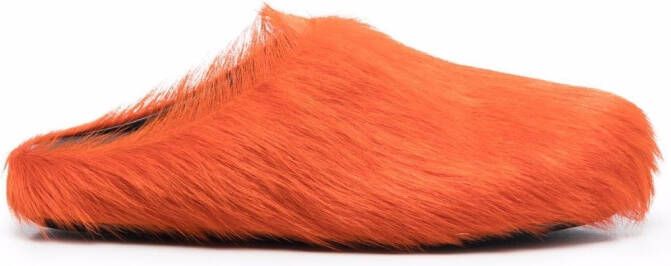 Marni Fussett Sabot calf-hair mules Orange