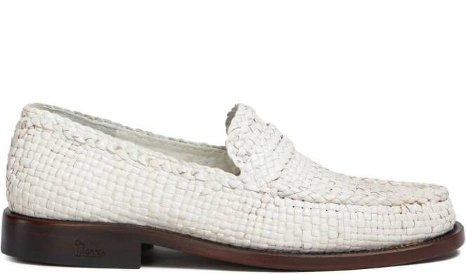 Marni interwoven-design leather loafers White