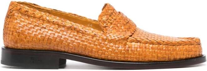 Marni interwoven leather loafers Orange