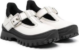 Marni Kids buckle-fastening leather shoes White