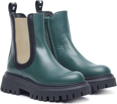 Marni Kids chunky ankle leather boots Green