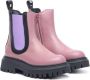 Marni Kids chunky ankle leather boots Pink - Thumbnail 1