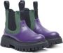 Marni Kids chunky ankle leather boots Purple - Thumbnail 1