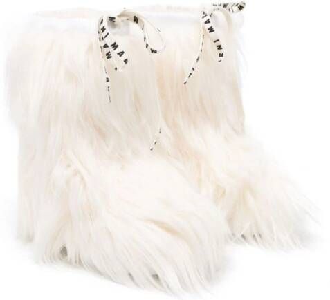 Marni Kids faux-fur knee-length boots White