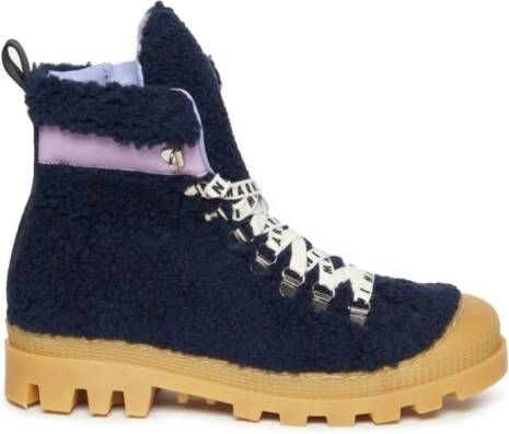 Marni Kids faux-shearling ankle boots Blue