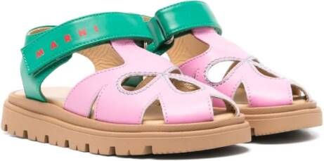 Marni Kids floral cut-out sandals Pink
