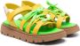 Marni Kids lace-up detail leather sandals Yellow - Thumbnail 1