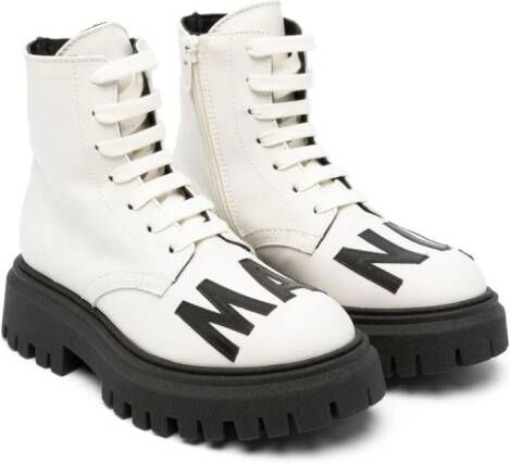Marni Kids logo-appliqué chunky boots White