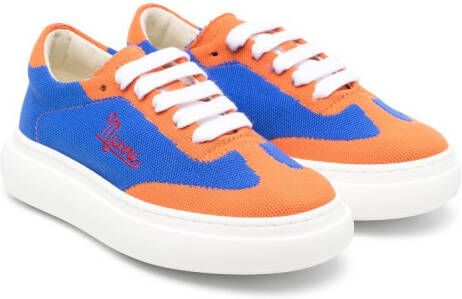 Marni Kids logo-embroidered low-top sneakers Orange