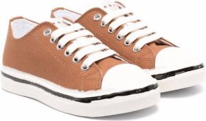 Marni Kids logo low-top sneakers Brown