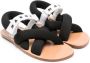 Marni Kids logo-print flat sandals Black - Thumbnail 1