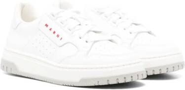 Marni Kids logo-print leather sneakers White