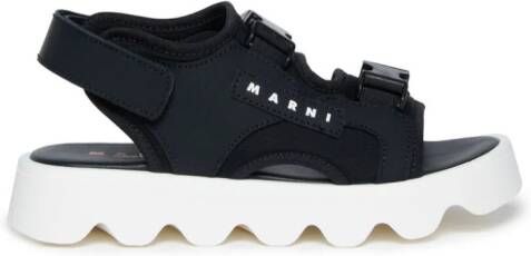 Marni Kids logo-print platform sandals White