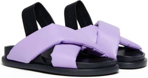 Marni Kids moulded-footbed leather sandals Purple