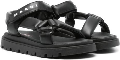 Marni Kids padded logo-print sandals Black