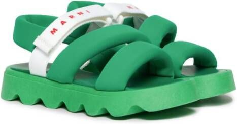 Marni Kids padded touch-strap sandals Green