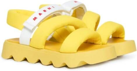 Marni Kids padded touch-strap sandals Yellow
