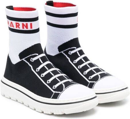 Marni Kids sock-style high-top sneakers Black