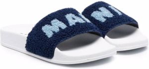 Marni Kids strap-logo slides Blue
