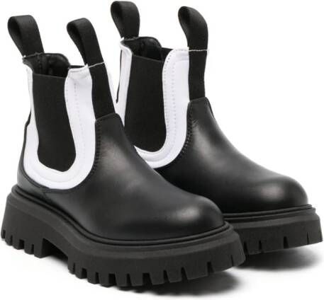 Marni Kids two-tone leather ankle boots Black