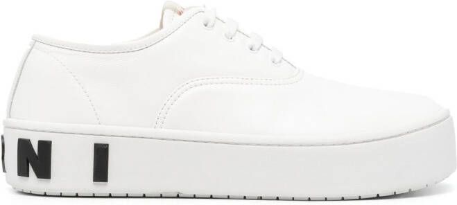 Marni logo-embossed leather sneakers White