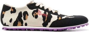 Marni logo leopard print sneakers Black