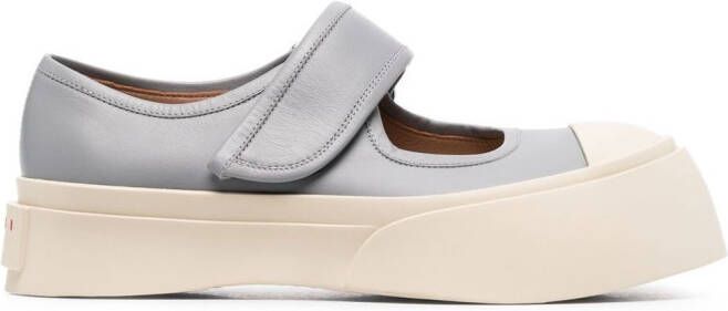 Marni leather Mary Jane sneakers Grey