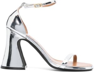 Marni metallic 105mm block-heel sandals Silver