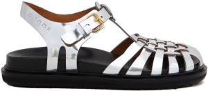 Marni metallic leather caged sandals Silver