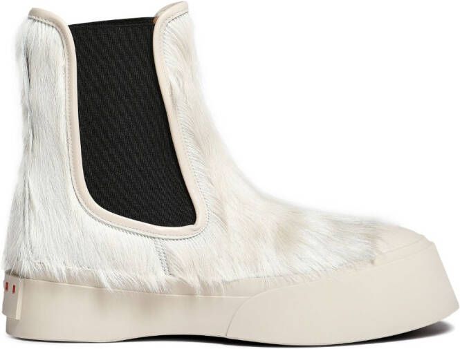 Marni Pablo calf-hair Chelsea boots White