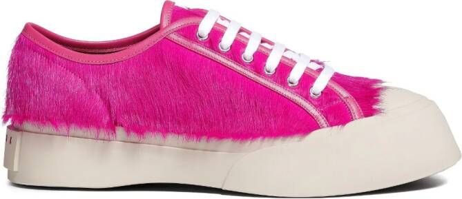 Marni Pablo calf-hair lace-up sneakers Pink