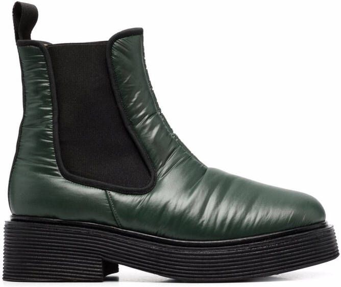 Marni padded square-toe Chelsea boots Green