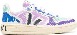 Marni painterly-print lace-up sneakers White