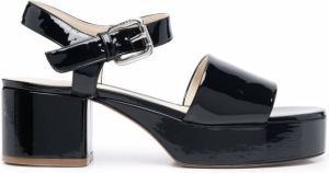Marni patent-leather block-heel sandals Black