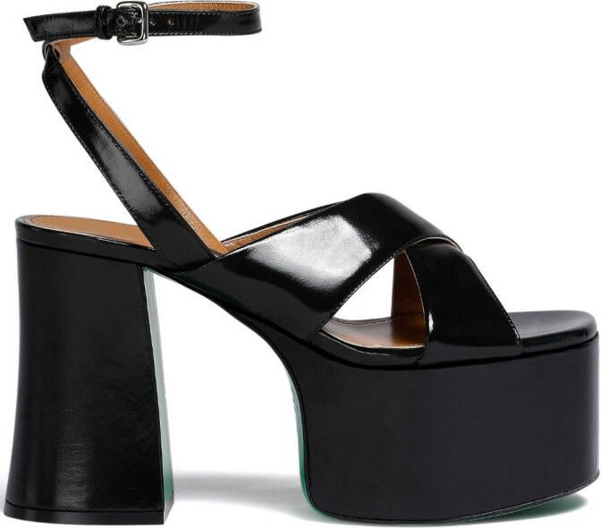 Marni patent-leather platform sandals Black