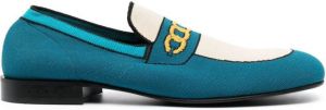 Marni patterned-jacquard moccasin loafers Blue