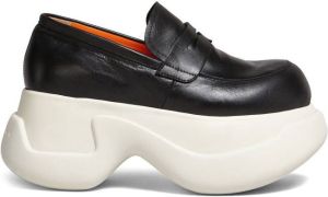 Marni platform leather mocassin loafers Black