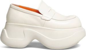 Marni platform leather mocassin loafers White