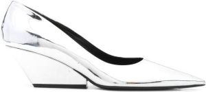 Marni pointed Cuban-heel 80mm pumps Silver