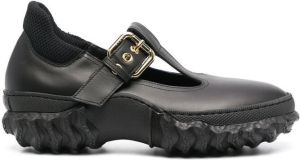 Marni ridged-sole Mary Jane shoes Black